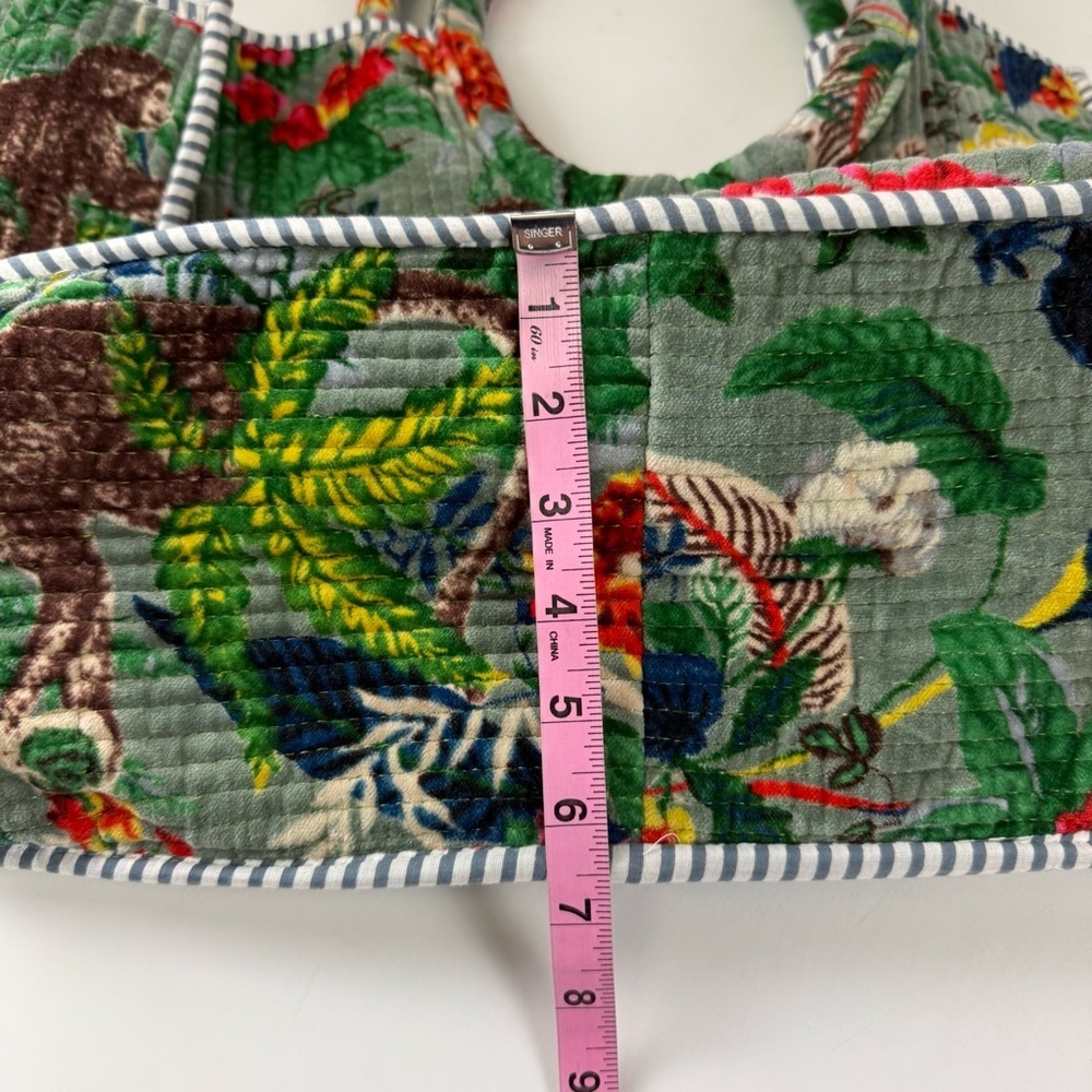 Monkey Print Bag Tote Bag Market Bag Velvet Bag Quilted Bags Multicolor - Picture 12 of 13